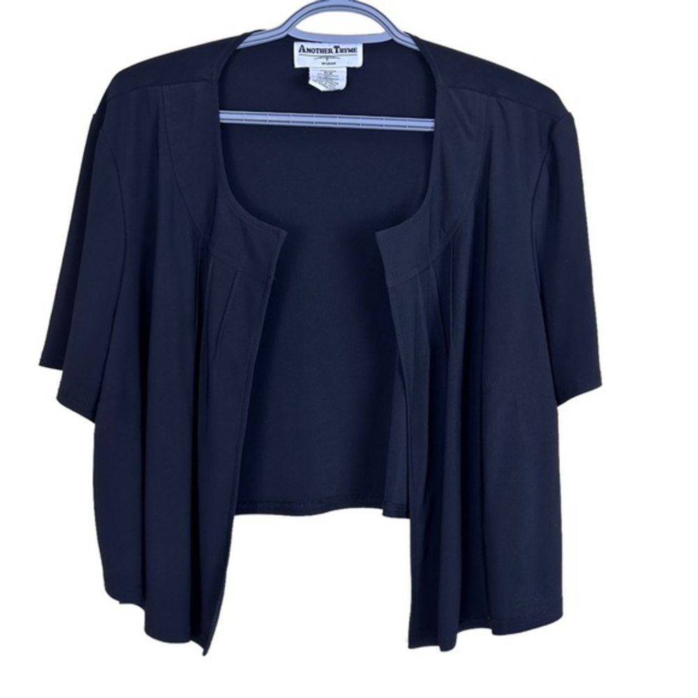 Another‎ thyme black short sleeve open cardigan lightweight size 16W